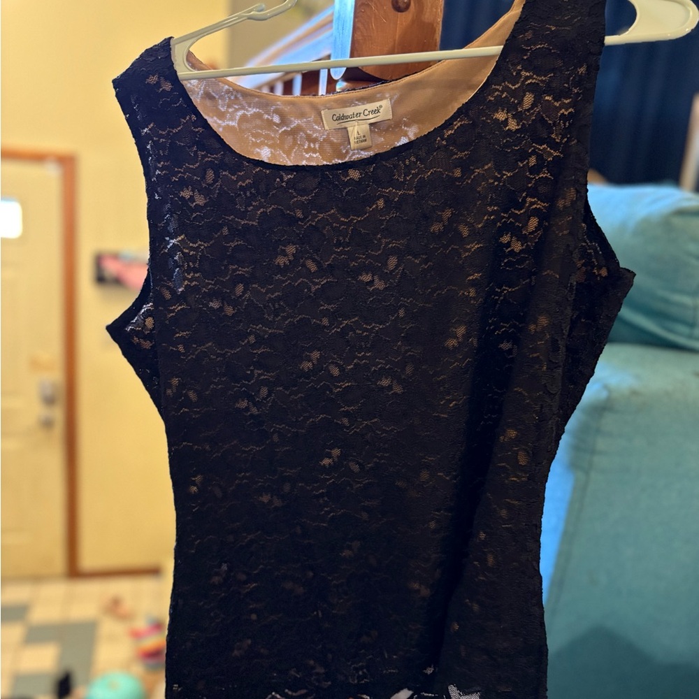 Coldwater Creek Black Lace Women's Blouse